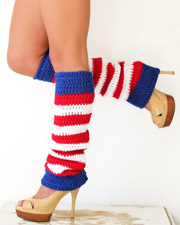Americana Stripe Fashion Leg Warmers by Mademoiselle Mermaid