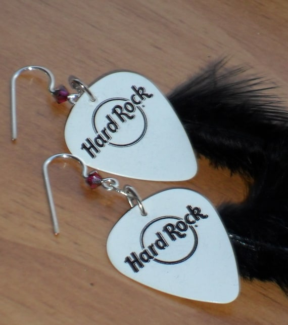 Wings and Things Guitar Picks and Feathers Earrings
