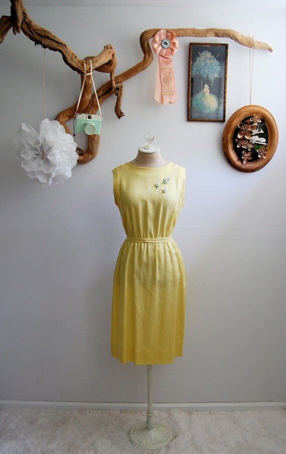 The Tahlia- Vintage early 1960s Golden Yellow Wiggle Dress