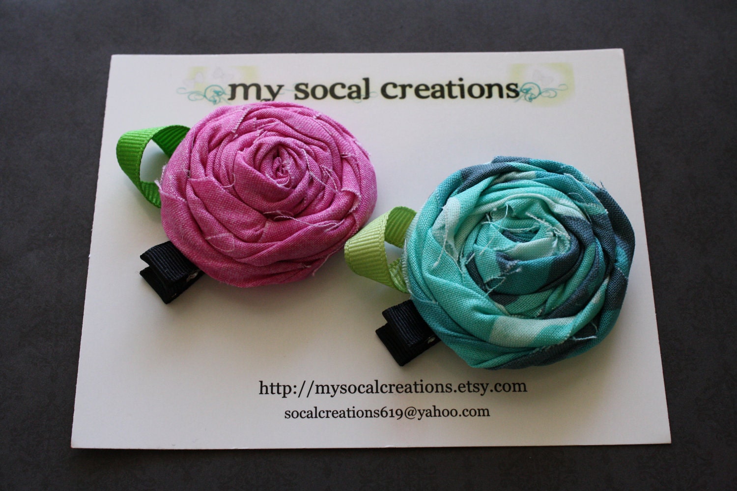 Vintage Inspired Rolled Flower Hair Clips