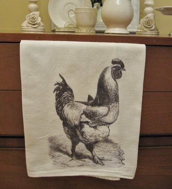 New Farm House Kitchen Tea Towel French Rooster