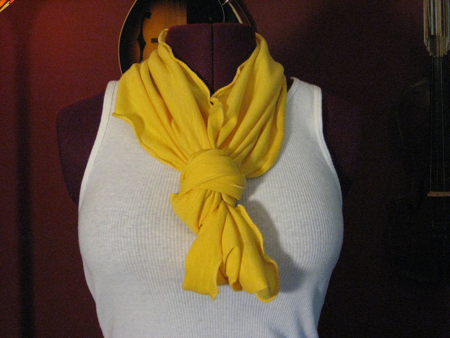 Infinity scarf, spring in lemon yellow