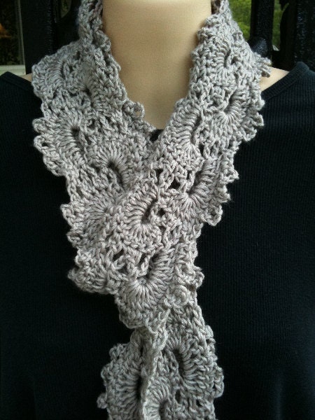 Queen Anne Lace Scarf Bamboo Blend Fingertip Length