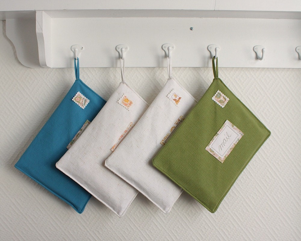 postcards from europe - mail organizer, linen