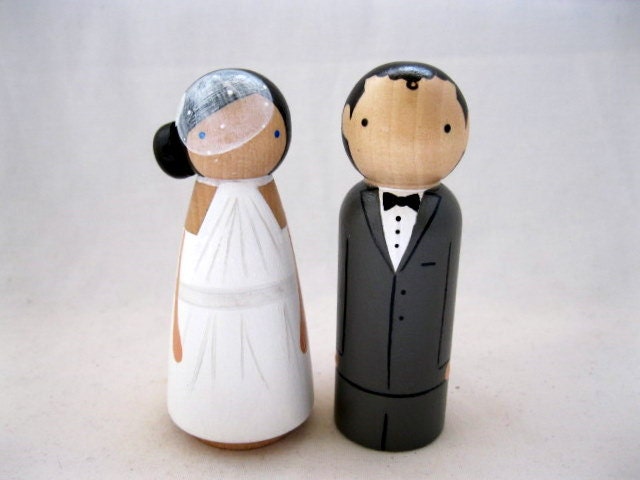 Personalized Wood Doll Wedding Cake Topper