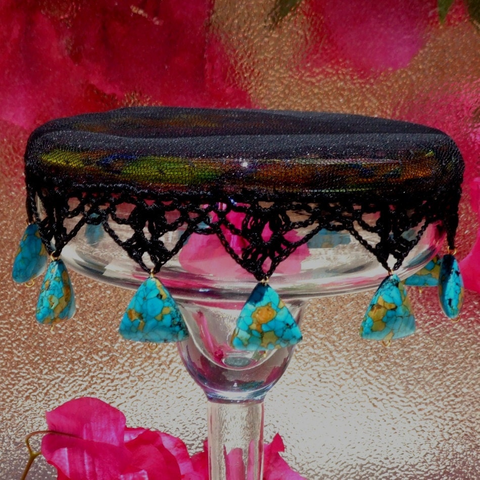 Turquoise  Triangle Cocktail Veil