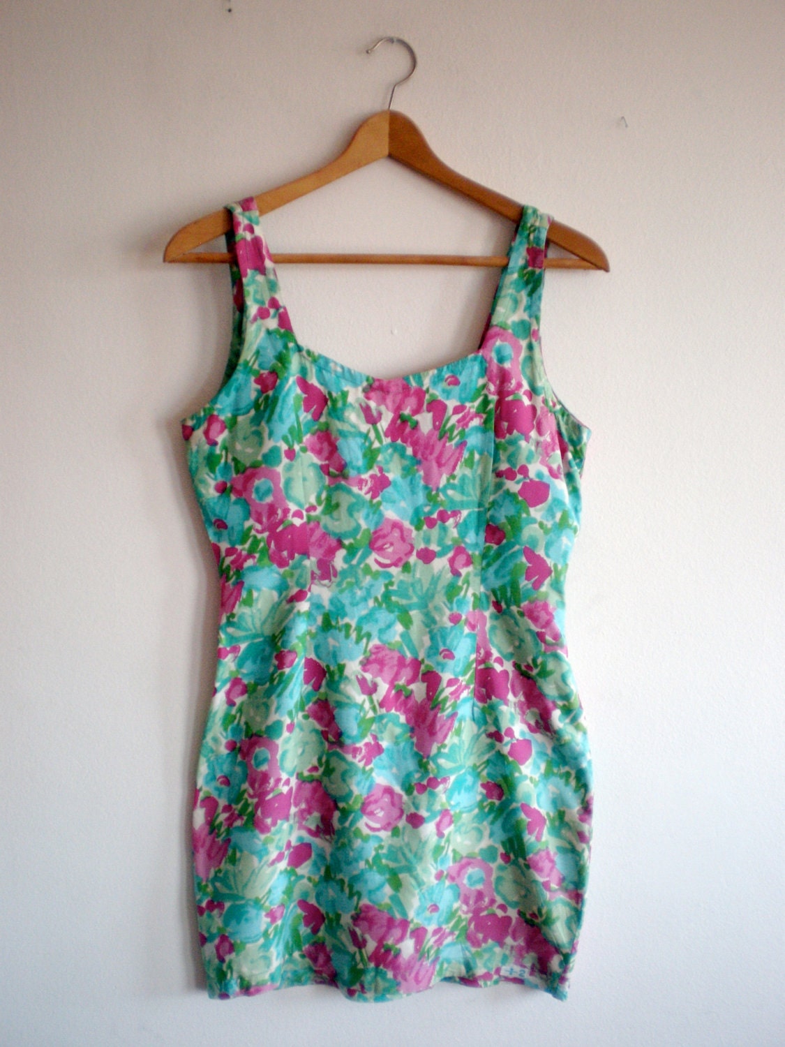 Vintage pretty floral mini- dress size S/M