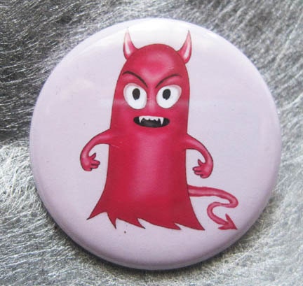 Lil Hottie Red Cute Monster Art Pin
