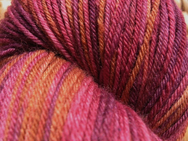 Sock Yarn Superwash Merino / Nylon Hand dyed - Sangria