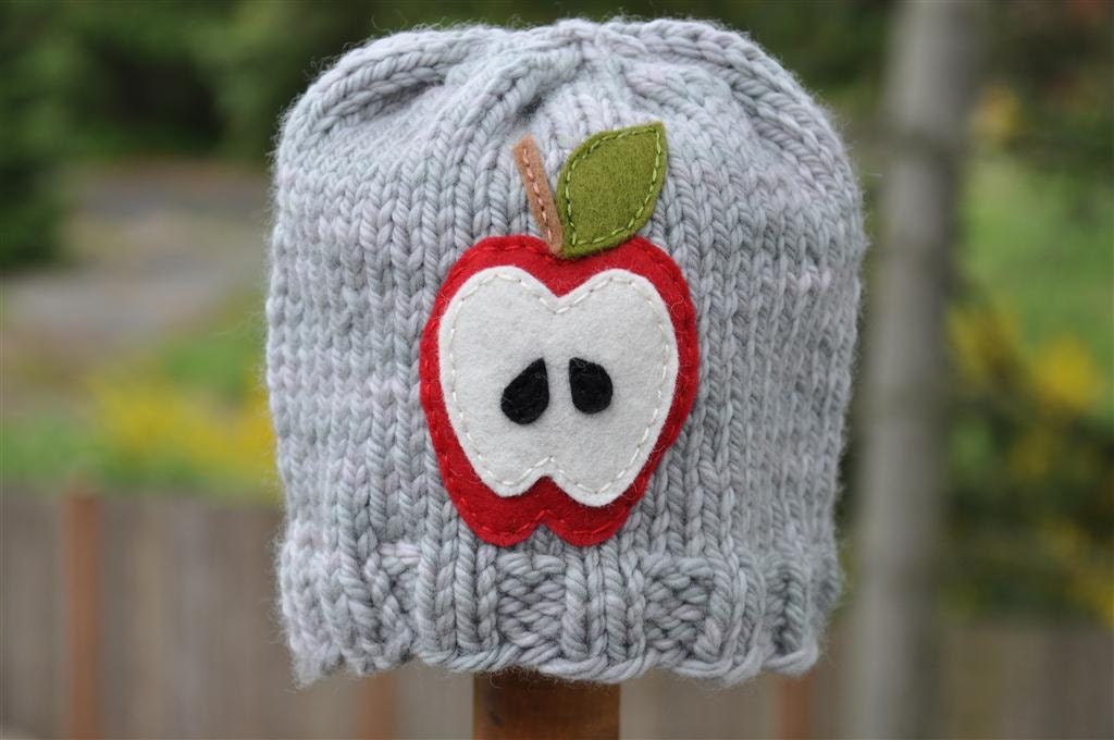 Fruity Hat - Apple, Infant Sized, Misty Grey