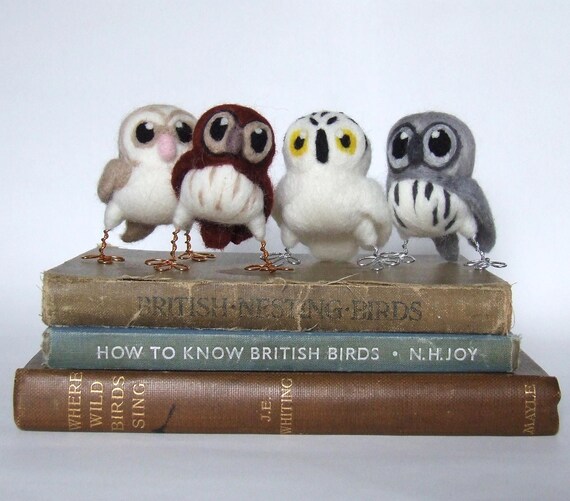 Needlefelted Owl Babies Baby Miniature Brown Tawny Owl