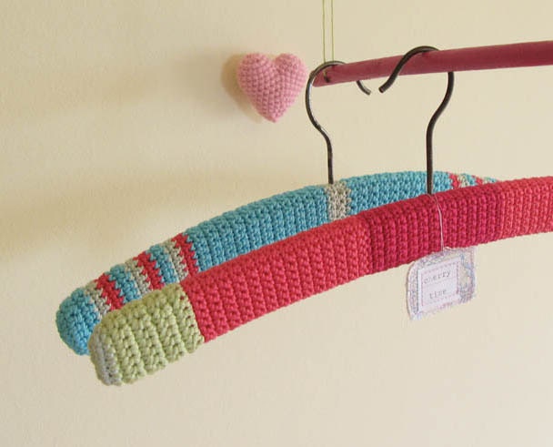 Baby Clothes Crocheted Woodden Hanger a Set of Two Treasury Pick on Etsy