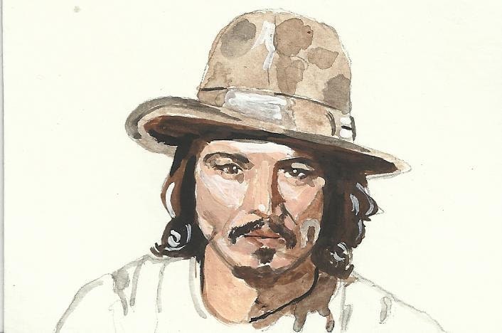 Art Magnets Set of 2 ACEO Prints of Original ART CARDS Johnny Depp Purchase Price to be Donated to Meeka's Blind Cat Rescue