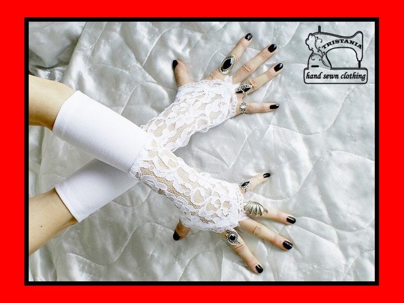 wedding gothic cyber goth gloves arm warmers fingerless cuff harajuku queen of darkness lolita victorian steampunk corset style 0770