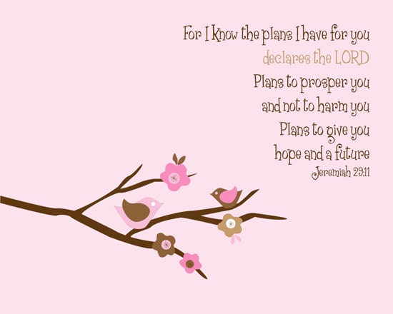 Jeremiah 29:11 Print - Cherry Blossom