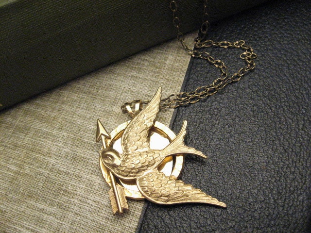 Mockingjay Token Necklace, Gold