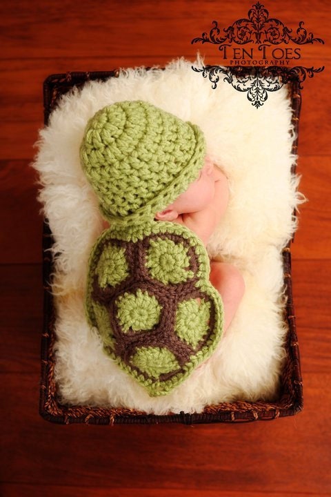 Hatchling Turtle- Cuddle Critter Cape Set  - Newborn Photography Prop