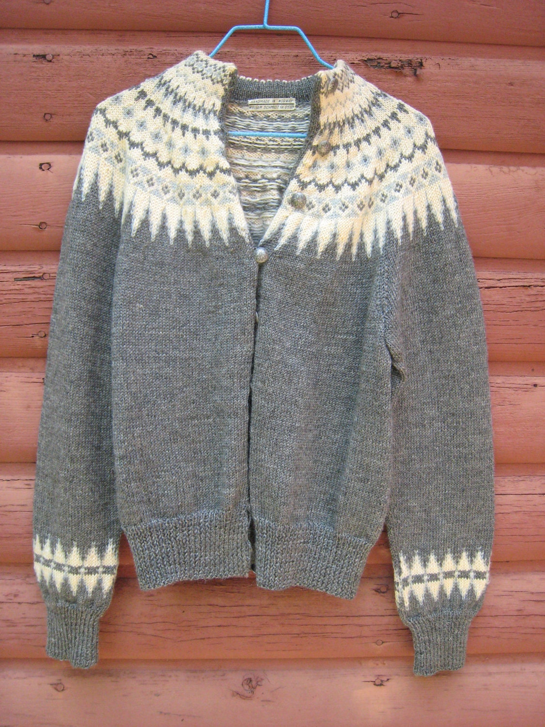Vintage Handmade Wool Sweater by William Schmidt Co of Oslo Norway