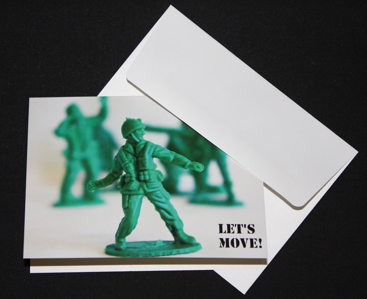 FREE Shipping Let's Move Military Men Note Card Set of 8