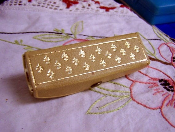 Vintage BREVETTATO Gold Embossed Italian Lipstick Case