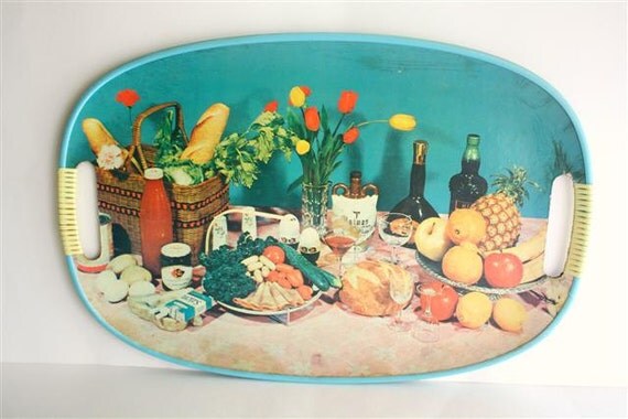 Vintage Unique Mid Century Picturesque Serving Tray by TogetherAgain on Etsy