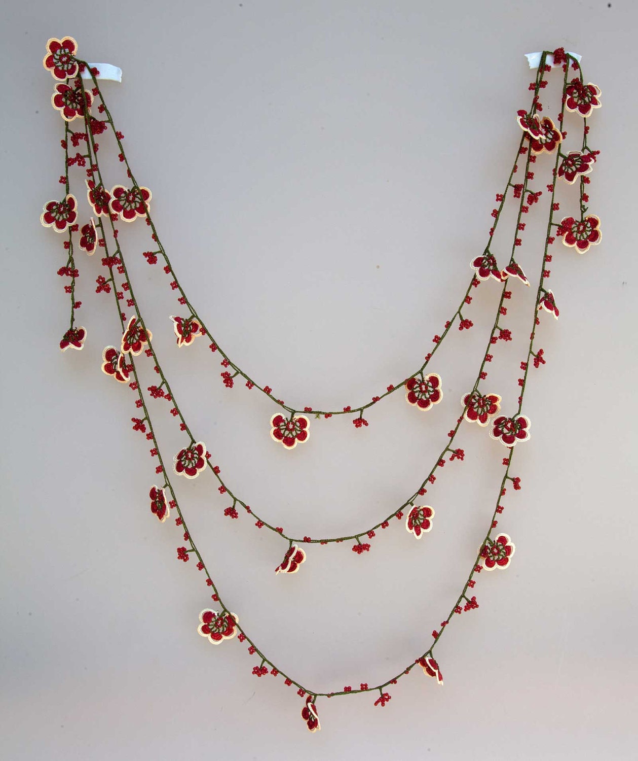 turkish lace - needle lace - oya necklace - FREE SHIPMENT - 008-09
