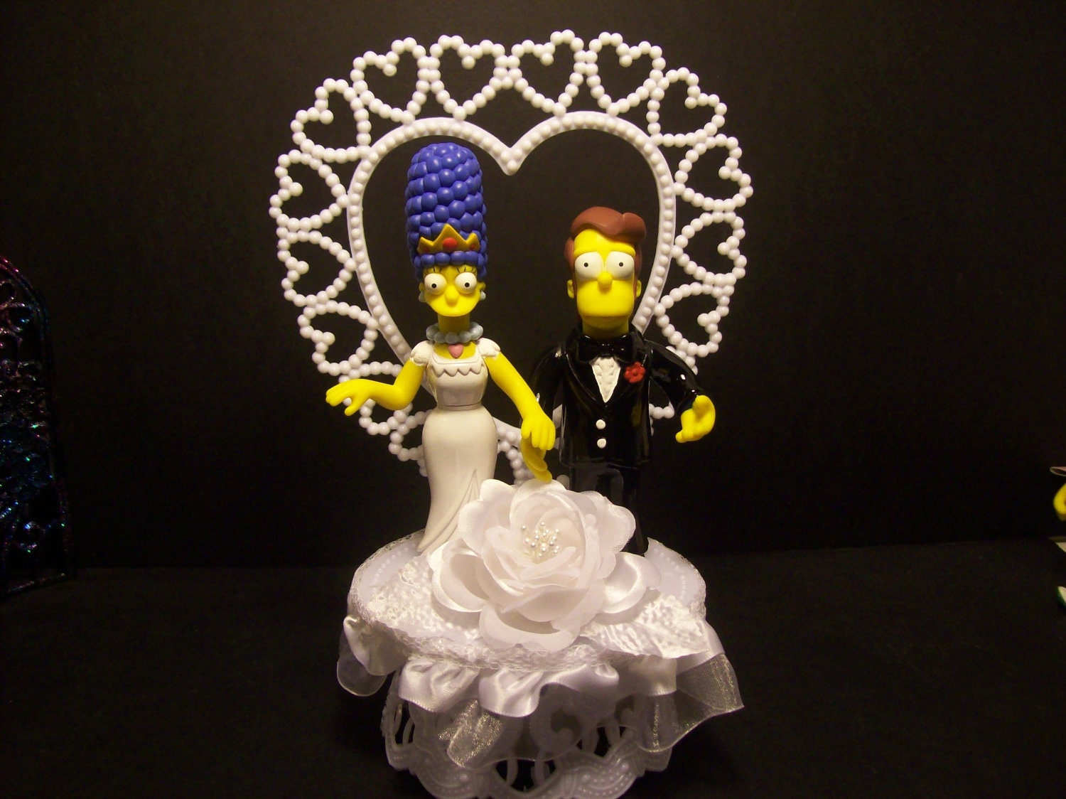 The Simpsons Bride and Groom Funny Wedding Cake Topper