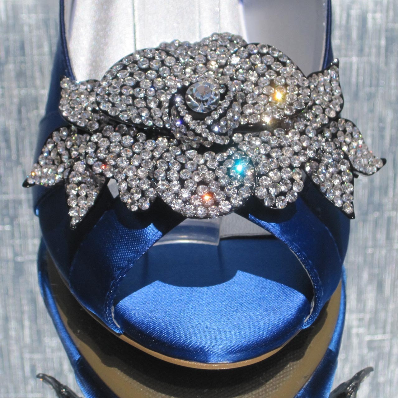 Royal Blue Satin Wedding Wedge from CustomDesignedShoes