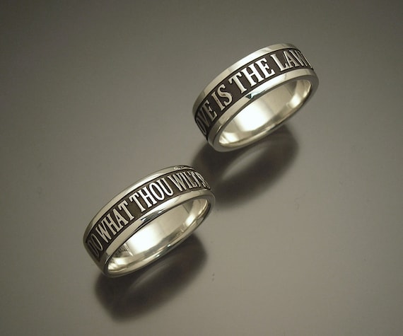 Sterling 'Do What Thou Wilt' Ring size 10