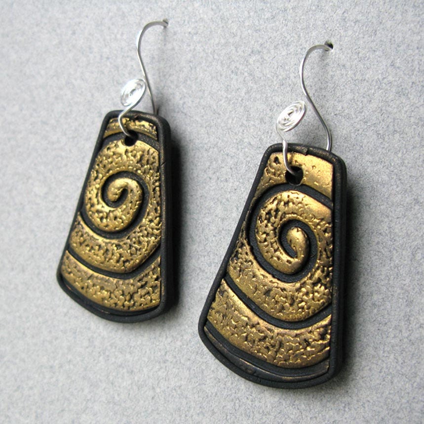 Polymer Clay Spiral Earrings