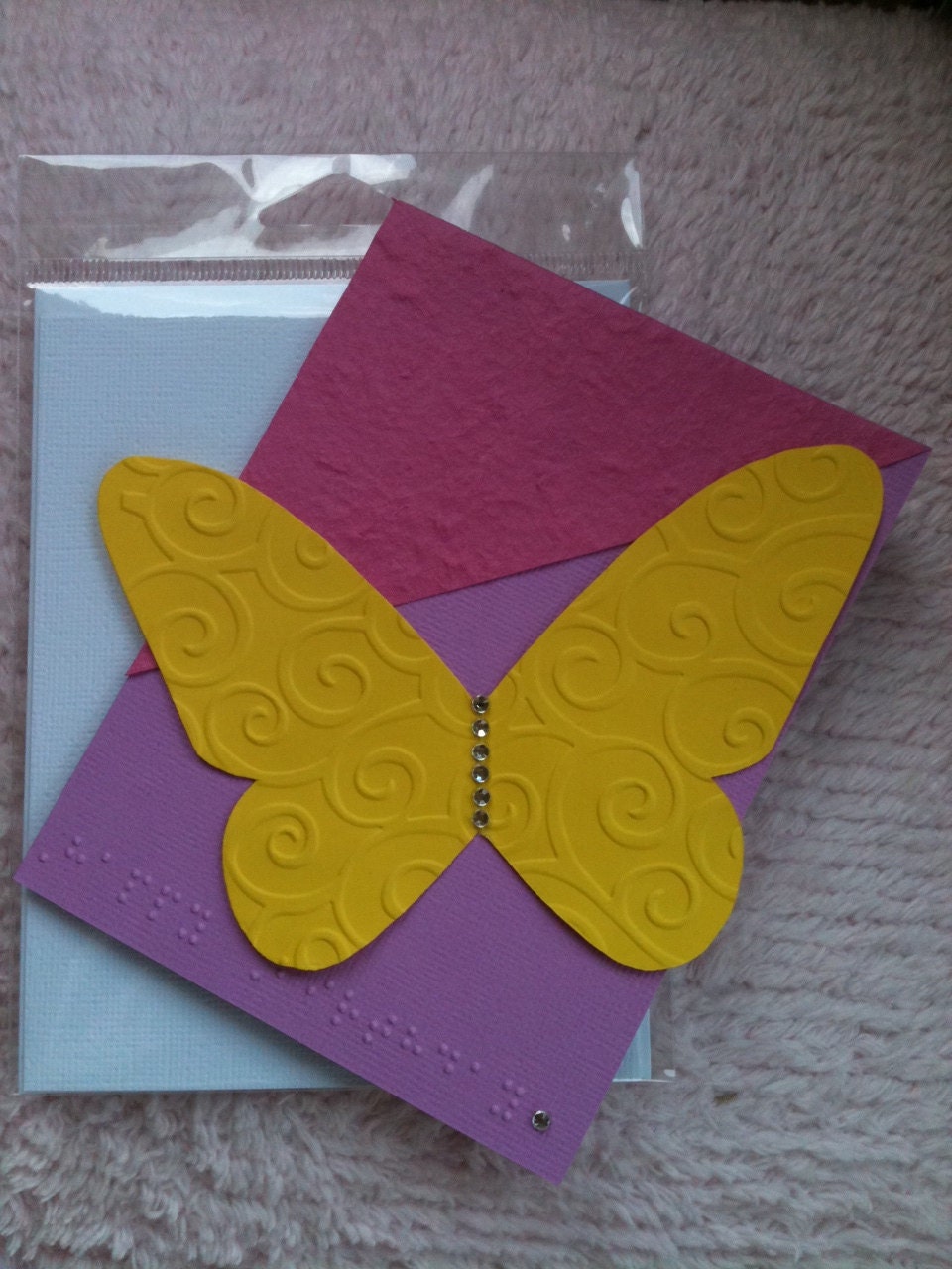 Butterfly Birthday Card with Braille "Happy Birthday"