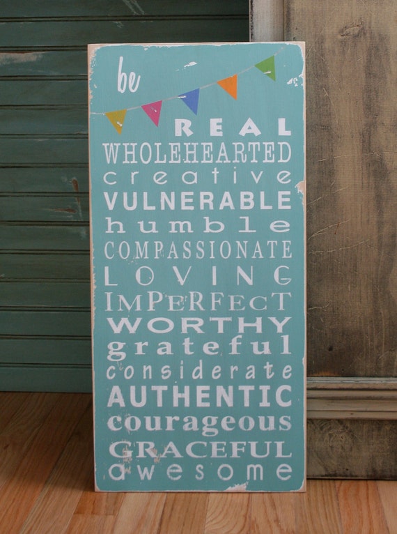 Be Wholehearted with Bunting Typography Word Art Sign