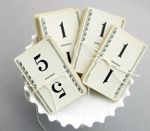 Fabulous 1950s VinTage WeDDinG TabLe NumBeRs-  Vintage Number Cards, set of 30