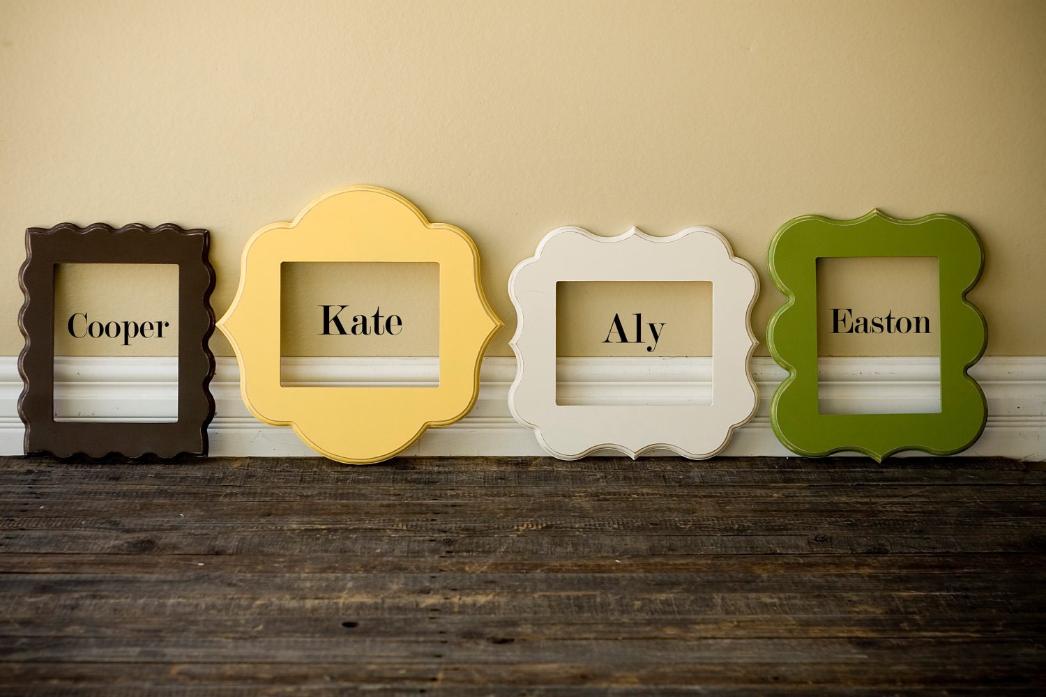 5x7 whimsical and unique picture frames. Pick your style and color