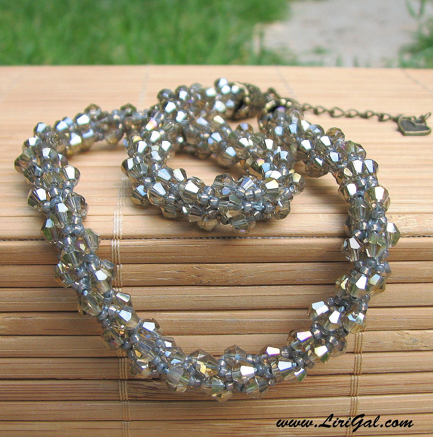Mystic Light. Crystals Beaded Necklace