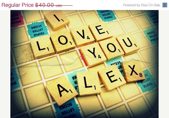 Back to School Choose Your Message and Style Custom Scrabble Personalized Photography 8x10 Print