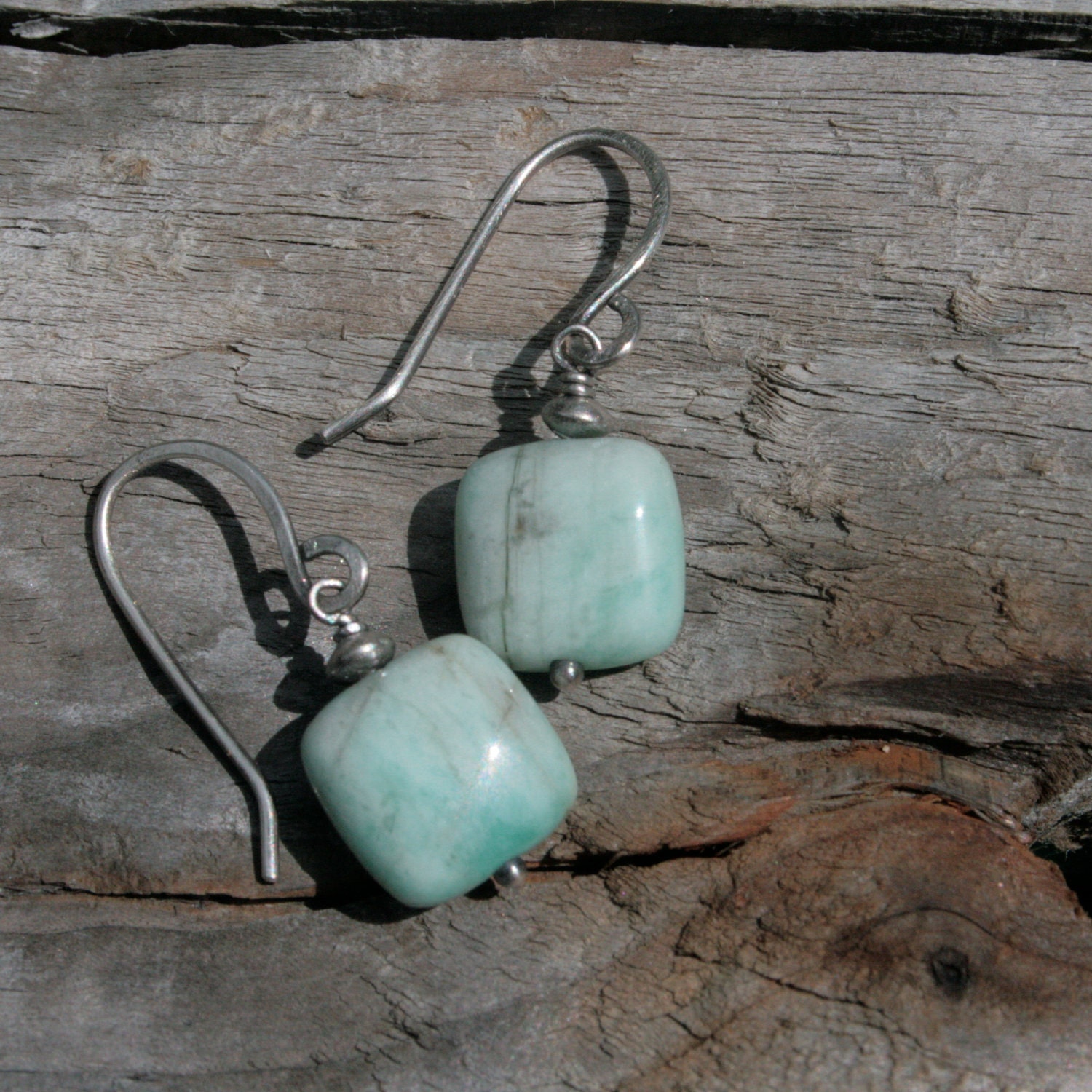 Arctic Ice Earrings with Amazonite and Sterling Silver