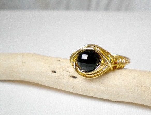black-gold-faceted-disco-ball-ring-wire-wrapped
