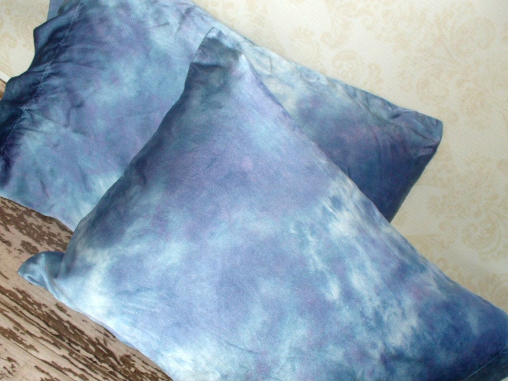 Something Blue... Set of Silk Pillowcases, Luxury for the Home