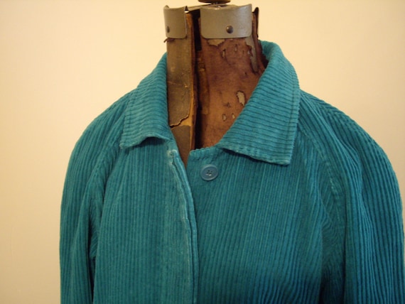 Vintage Avon Fashions teal corduroy coat