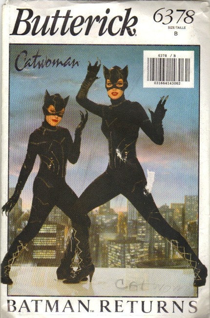 Girls Catwoman Costume Sewing Pattern Size 7,8,10 Butterick 6378 HTF