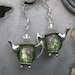 Green Teapot Earrings