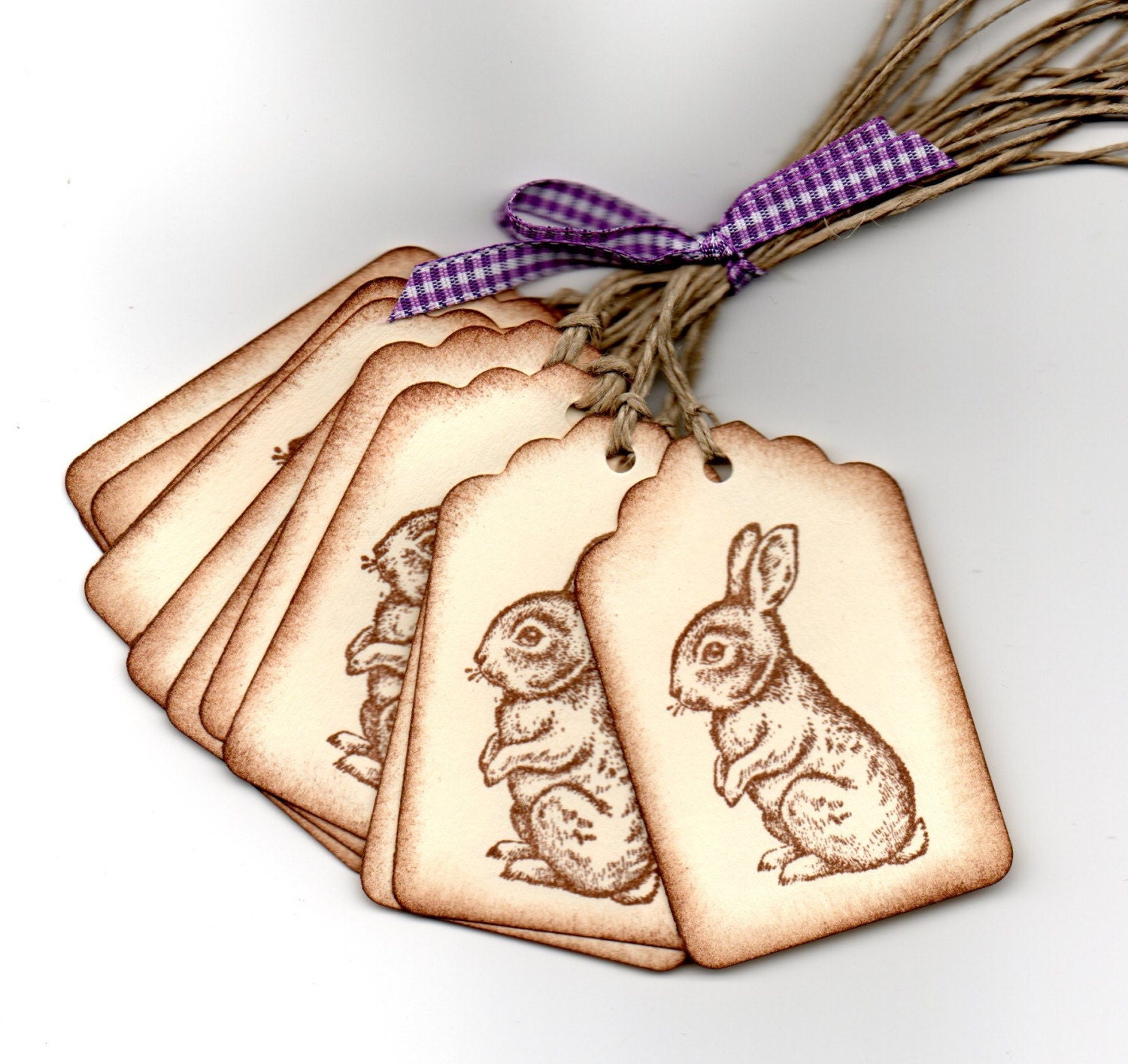 Gift Hang Tags Bunny Rabbit - Primitive Style