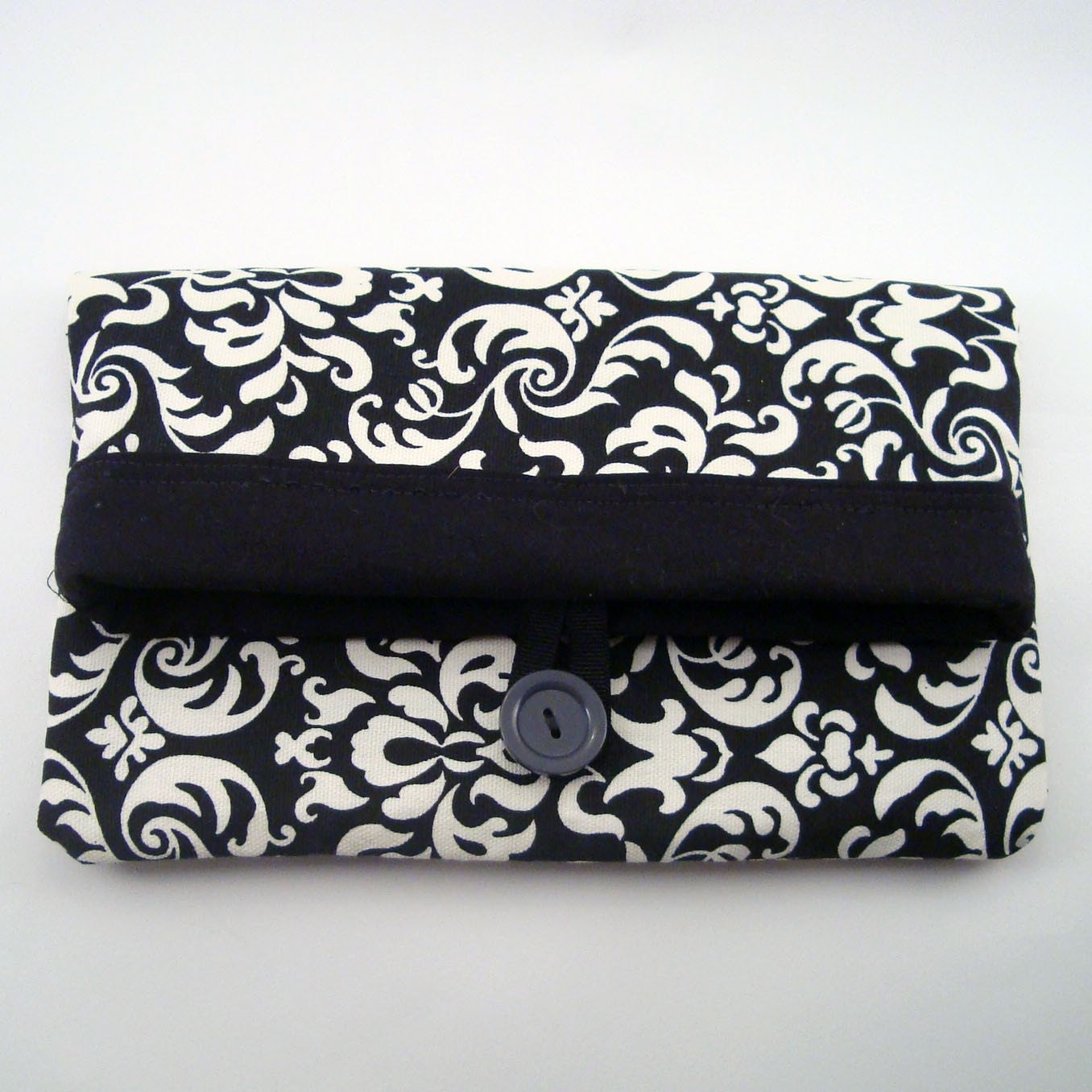 Black and white foldover purse