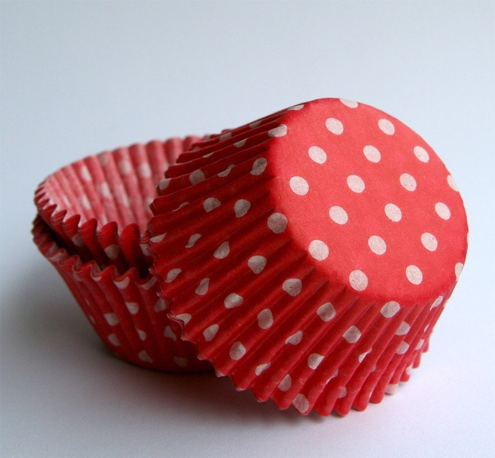 Red Polka Dot Cupcake Liners (45)