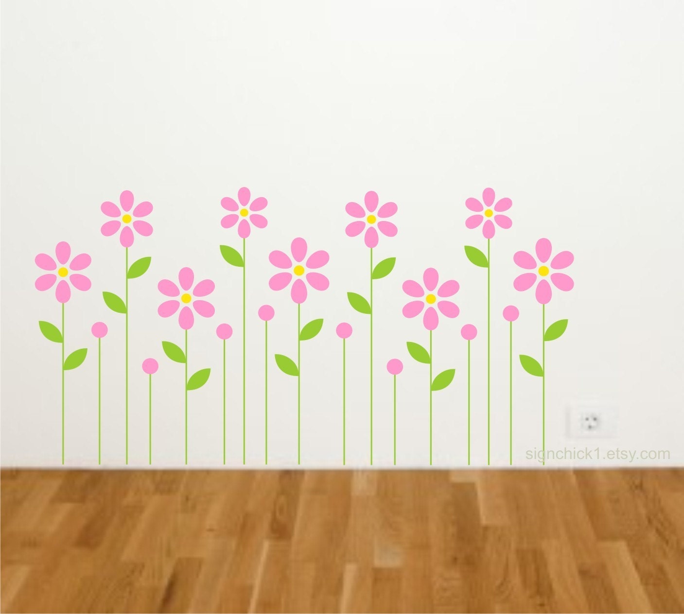 Field of Daisies wall decal Choose Colors