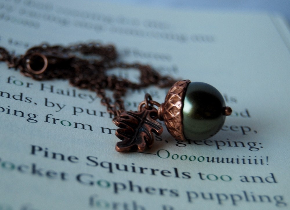Forest and Copper Acorn Necklace