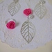 Rose and leaf necklace and earring set in PINK with matching ring