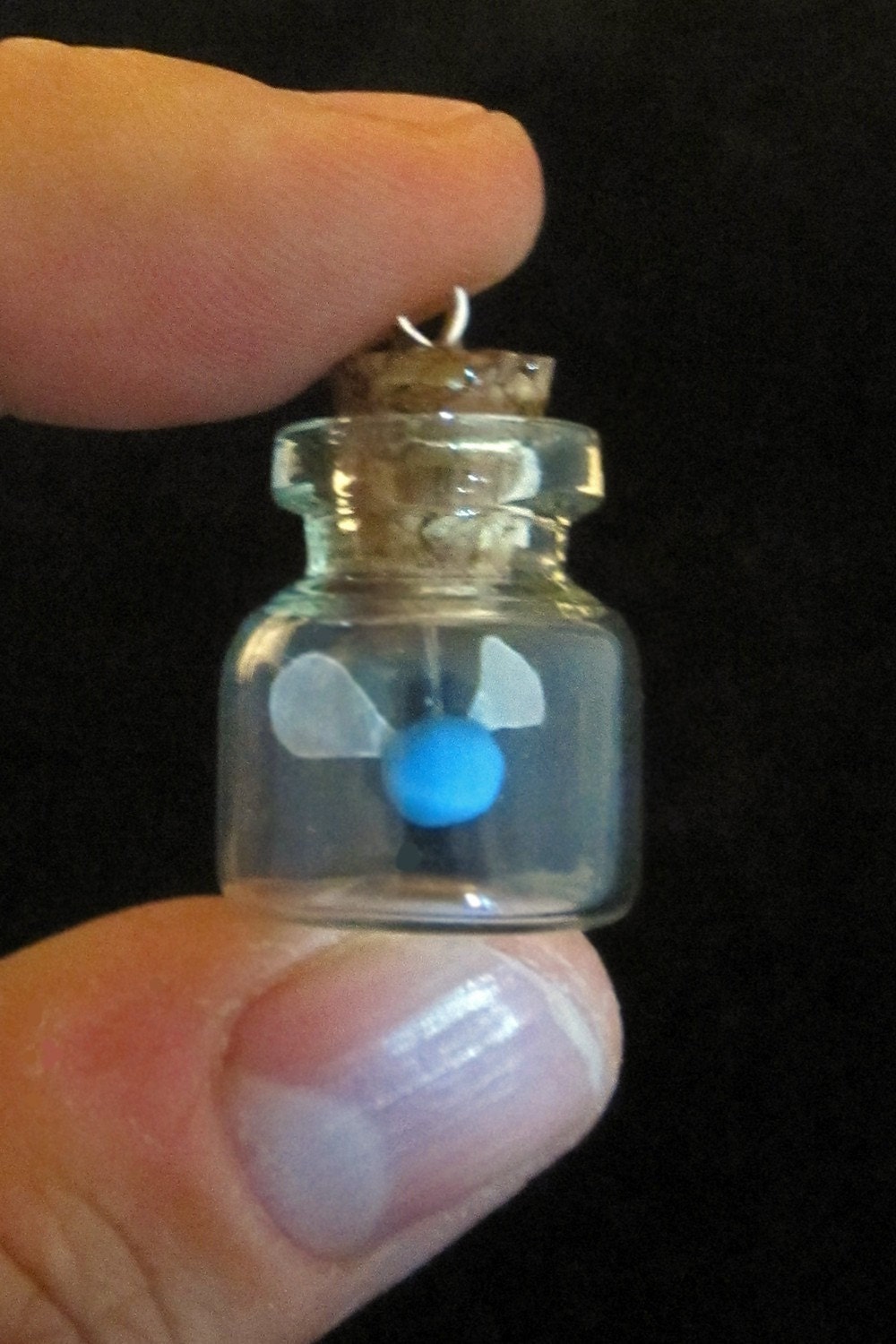 Blue Glow in the Dark Fairy Bottle Pendant
