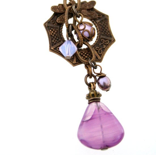 Lavender Allure - vintaj art necklace